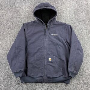 Vintage Carhartt Jacket Women's 2XL Coal Gray Duck Active Hooded WJ130 COA